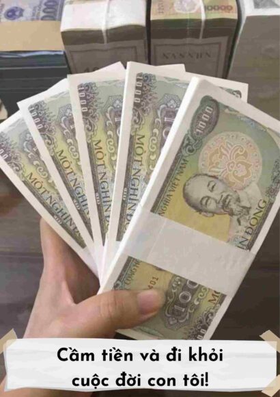 Hình tiền lẻ hài hước cầm tiền và đi khỏi cuộc đời con tôi đi