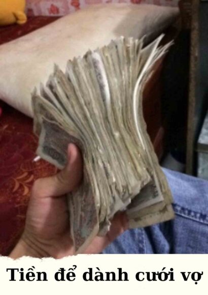 Hình tiền lẻ hài hước tiền dành cưới vợ
