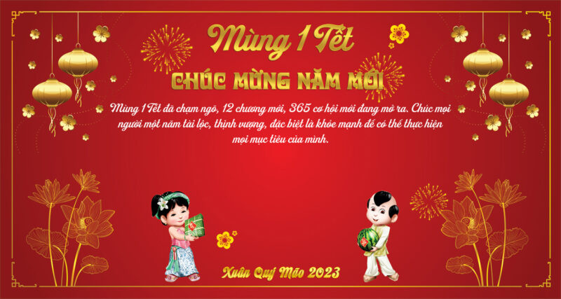Thiệp chúc mừng năm mới Tết 2023 Quý Mão cực ấn tượng