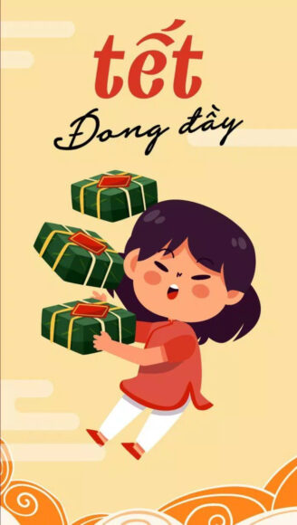 Thiệp chúc mừng năm mới Tết 2023 Quý Mão dễ thương cute