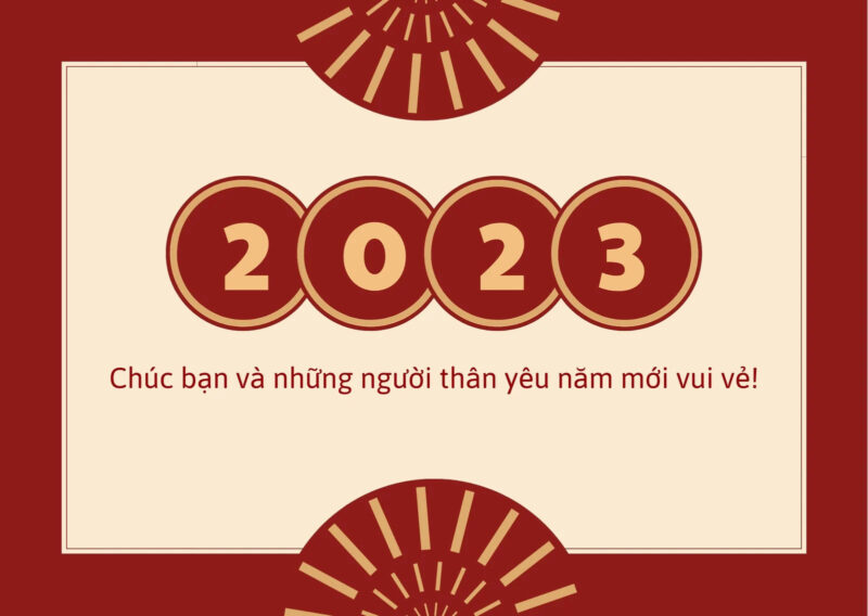 Thiệp chúc mừng năm mới Tết 2023 Quý Mão đơn giản mà đẹp quá đi