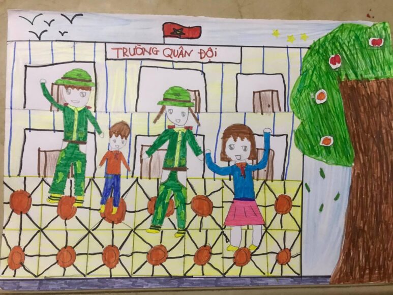 Vẽ tranh chú bộ đội của học sinh đơn giản