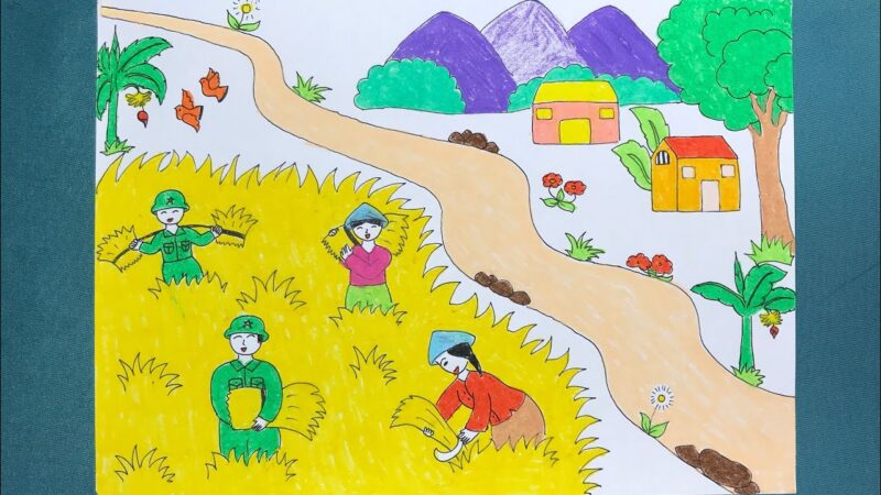 Vẽ tranh chú bộ đội đẹp, thắm tình quân dân