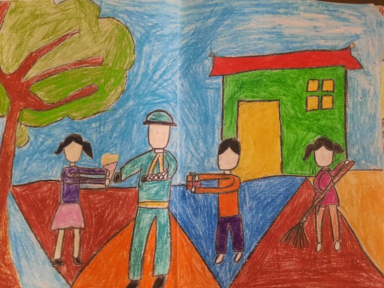 Vẽ tranh chú bộ đội đơn giản dành cho học sinh