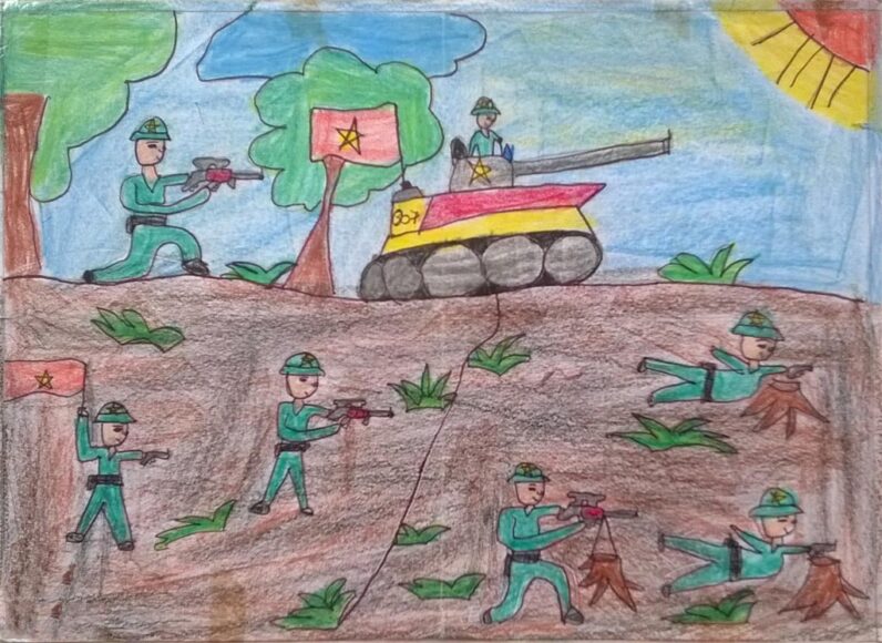 Vẽ tranh chú bộ đội đơn giản, dễ vẽ nhất của học sinh tiểu học