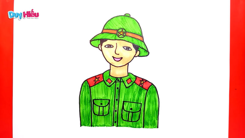 Vẽ tranh chú bộ đội đơn giản nhất