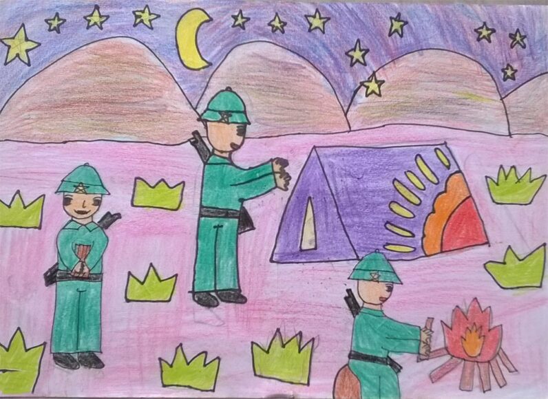 Vẽ tranh chú bộ đội đơn giản quá đi