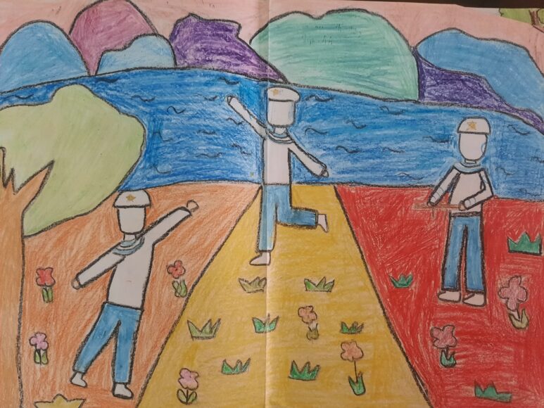 Vẽ tranh chú bộ đội hải quân đơn giản