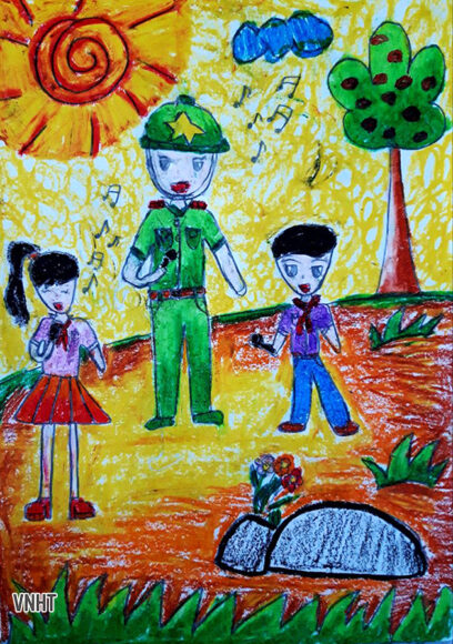 Vẽ tranh chú bộ đội lớp 1