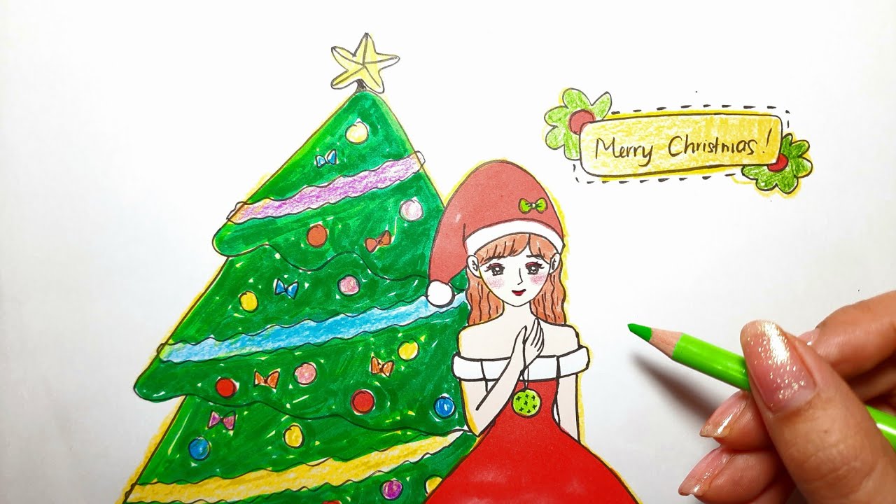 Hình ảnh Vẽ Tay Hoạt Hình Giáng Sinh Dễ Thương Cô Bé PNG Miễn Phí Tải Về   Lovepik