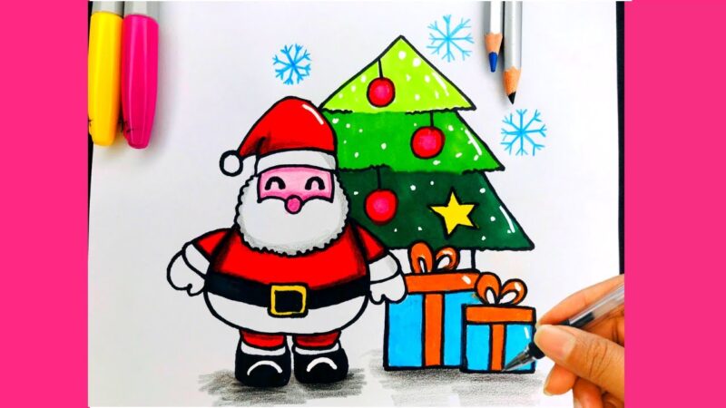 Vẽ tranh Giáng Sinh đẹp dễ thương