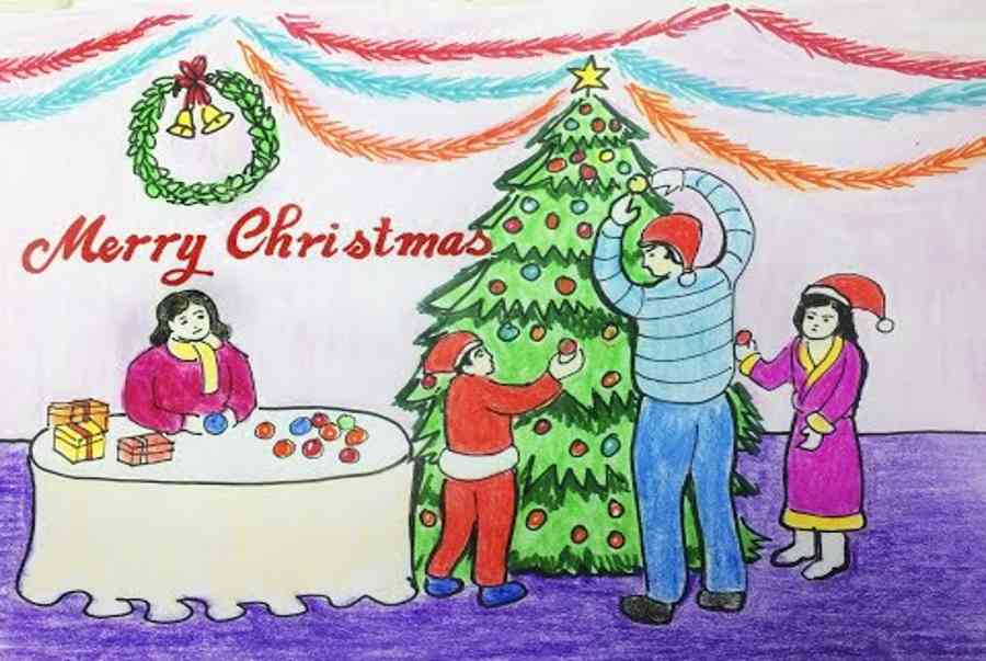 Hướng dẫn phương pháp vẽ giành Giáng sinh Noel rất đẹp và đơn giản