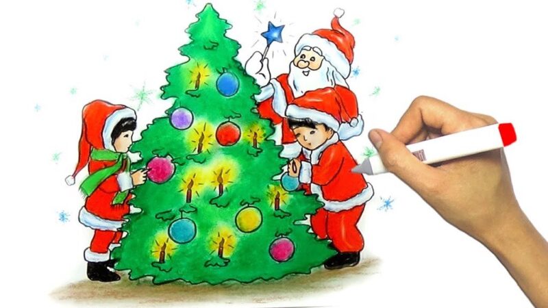 Vẽ tranh Giáng Sinh siêu cute