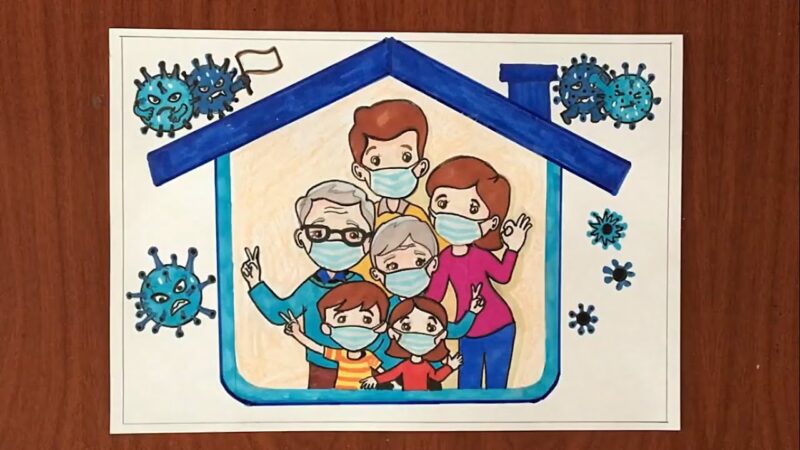 Vẽ tranh mái ấm gia đình mùa dịch