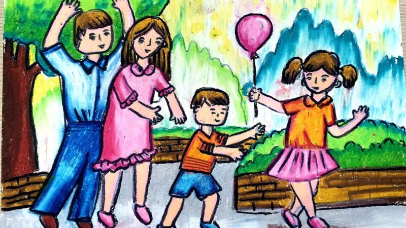 Vẽ tranh mái ấm gia đình tràn ngập tình yêu thương