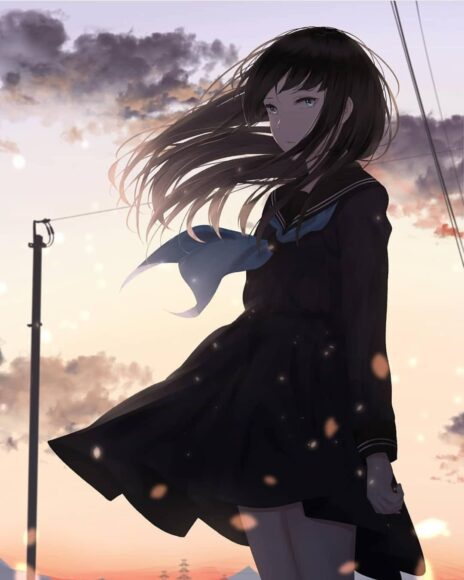 Hình ảnh buồn nữ cô nàng đứng một mình cô đơn