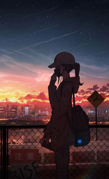 Hình ảnh buồn nữ đứng một mình nhìn về phía xa