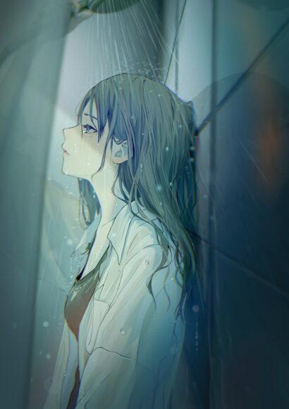 Hình ảnh buồn nữ xả nước vào mặt cho vơi đi nỗi buồn