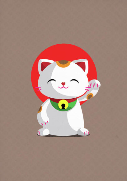 Vẽ con mèo Tết gương mặt đáng yêu