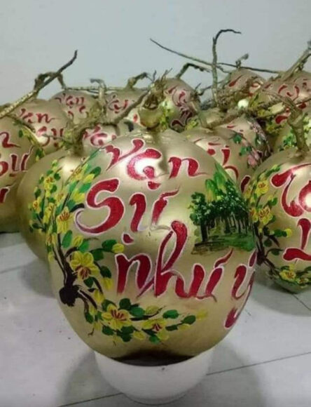 Vẽ dừa chưng tết vạn sự như ý