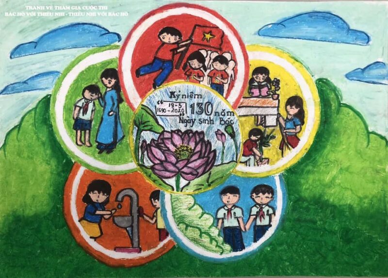 Vẽ tranh thiếu nhi làm nghìn việc tốt của học sinh