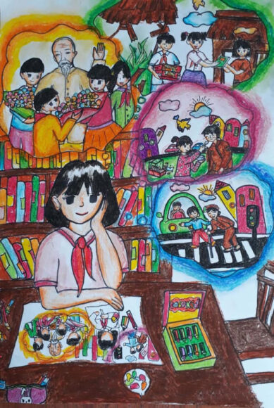 Vẽ tranh thiếu nhi làm nghìn việc tốt dành cho học sinh