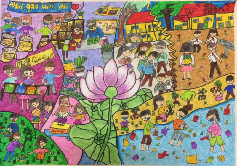 Vẽ tranh thiếu nhi làm nghìn việc tốt đẹp và ý nghĩa nhất