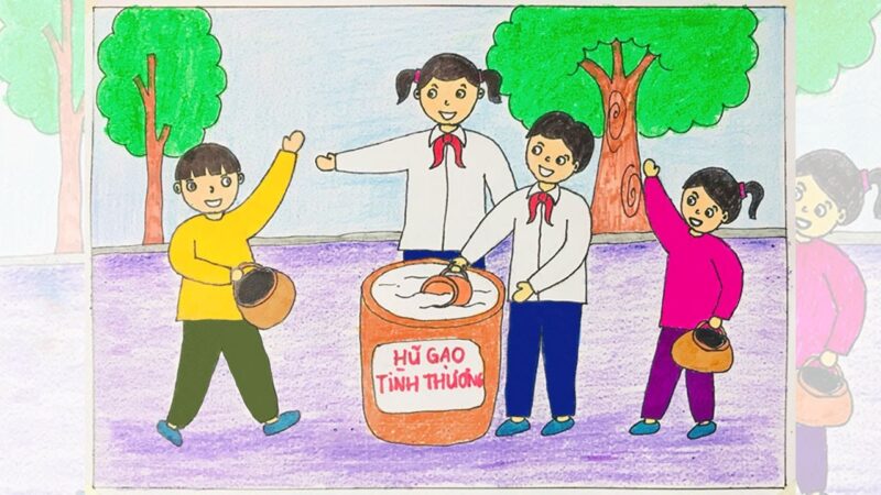 Vẽ tranh thiếu nhi làm nghìn việc tốt đơn giản mà ý nghĩa
