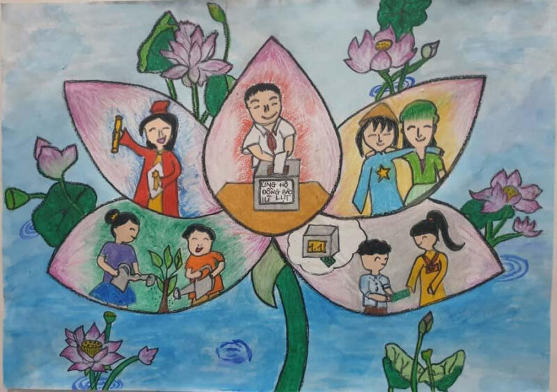 Vẽ tranh thiếu nhi làm nghìn việc tốt ý nghĩa