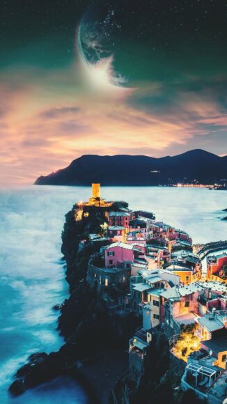 ảnh nền điện thoại iPhone thành phố ở mõm vịnh