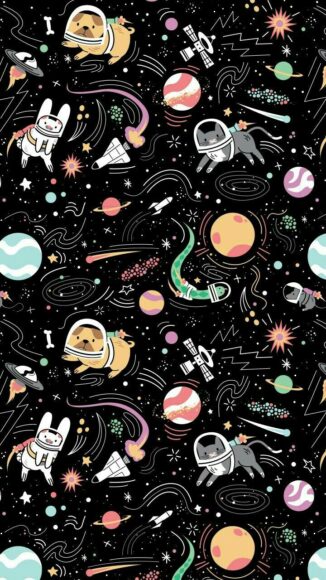 ảnh nền điện thoại iPhone vũ trụ nền đen dễ thương