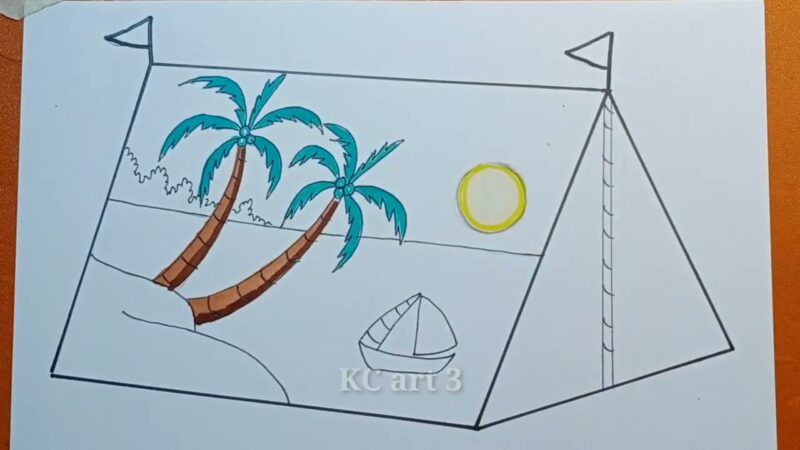 cổng vẽ tranh trạng trí lều trại lớp 8