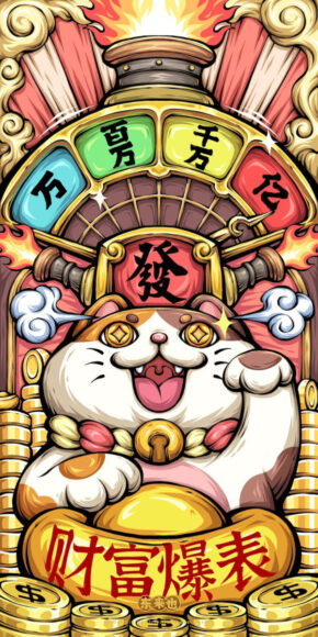 hình nền điện thoại chất mèo thần tài
