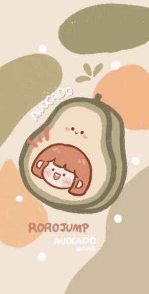 hình nền điện thoại cute nửa quả bơ
