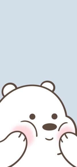 Hình nền điện thoại đơn giản gấu trắng