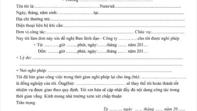 Mẫu đơn xin nghỉ phép