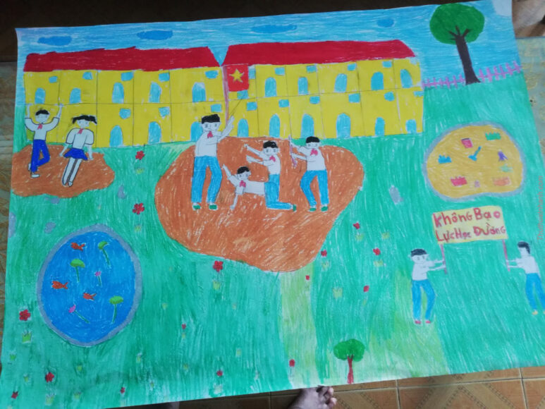 Tranh vẽ bạo lực học đường - xây dựng tình bạn đẹp