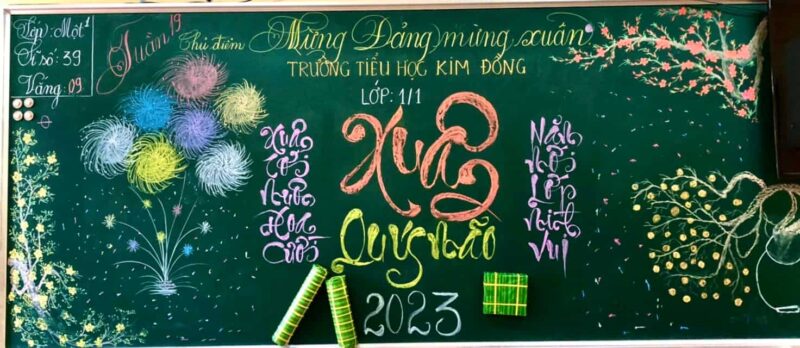 vẽ bảng tết trang trí cho lớp học