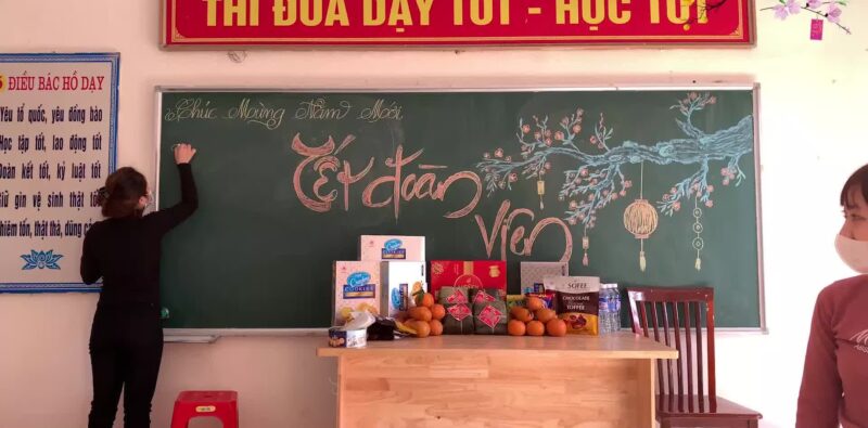 Vẽ bảng trang trí tết đoàn viên độc đáo