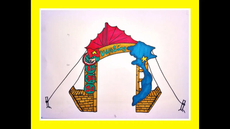 vẽ cổng lều trại