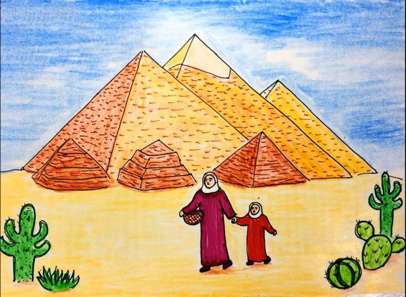Vẽ tranh Ai Cập cổ đại đơn giản, dễ vẽ