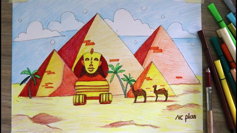 Vẽ tranh Ai Cập cổ đại lớp 6 dễ nhất