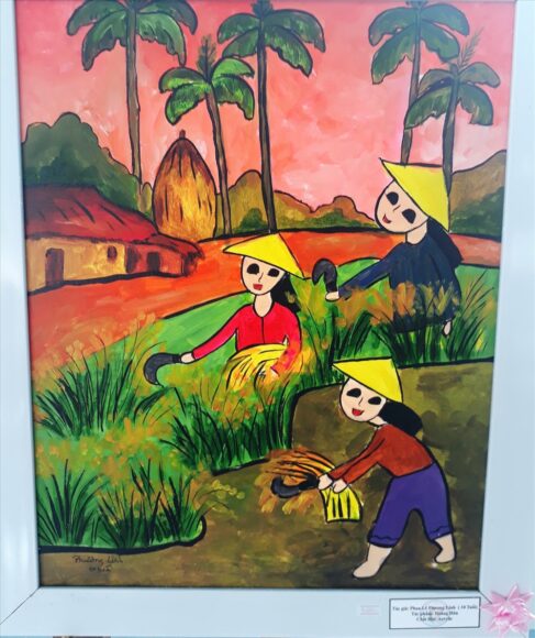 vẽ tranh lao động tranh sáp màu