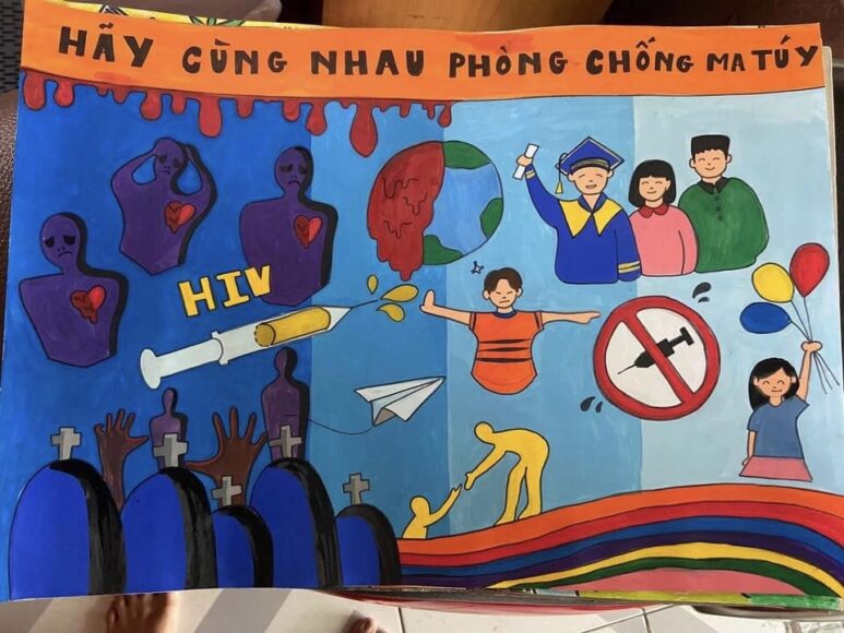 Vẽ tranh phòng chống HIV AIDS đơn giản, ý nghĩa