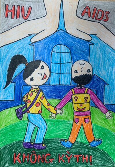 Vẽ tranh phòng chống HIV AIDS đơn giản, ý nghĩa cho học sinh
