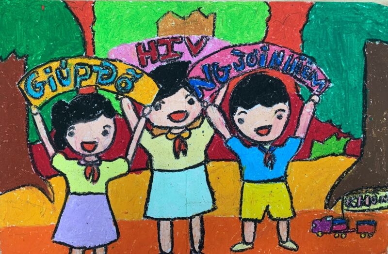 Vẽ tranh phòng chống HIV AIDS giúp đỡ người nhiễm