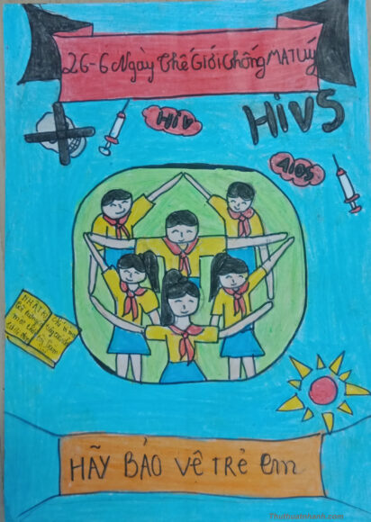 Vẽ tranh phòng chống ma túy bảo vệ trẻ em
