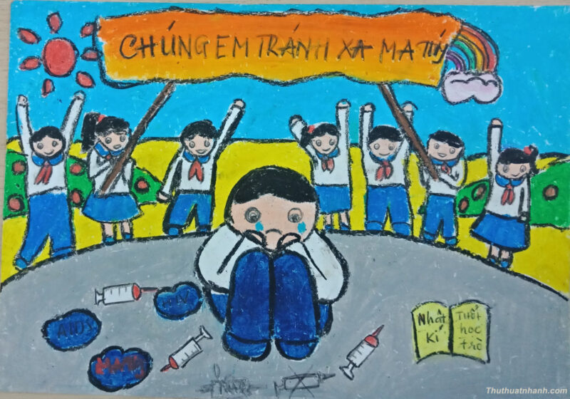 Vẽ tranh phòng chống ma túy đơn giản