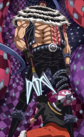ảnh katakuri đối đầu với Luffy mũ rơm