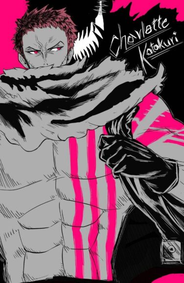 ảnh katakuri vẽ với 3 tông màu